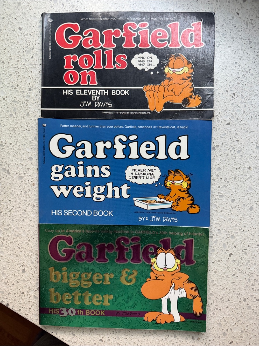Vintage Jim Davis Garfield Collectible Book Lot 3 Books Classic Comics